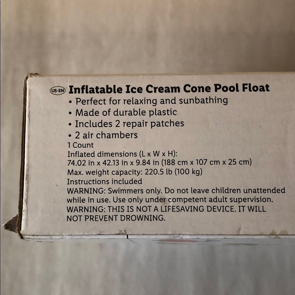 CRIVIT Inflatable Ice Cream Cone Pool Float - Picture 4 of 7